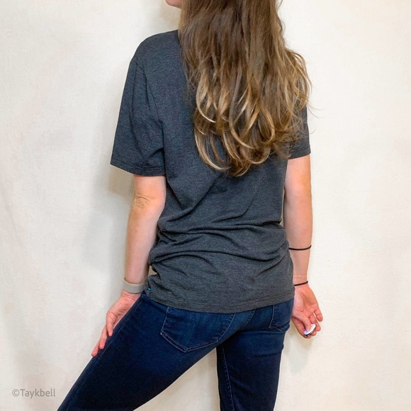 Columbia V Neck Dark Gray Stretch Cotton T Shirt M - Picture 7 of 15